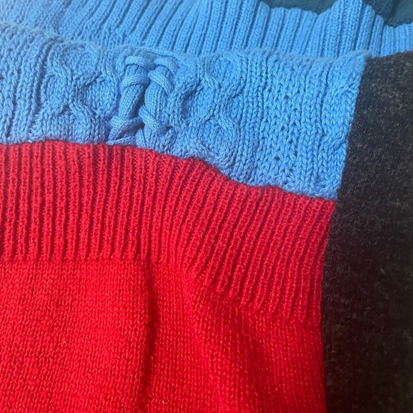 Patchwork up-cycled knit elastic waist full leg pants. All fabrics very soft. - Picture 14 of 16